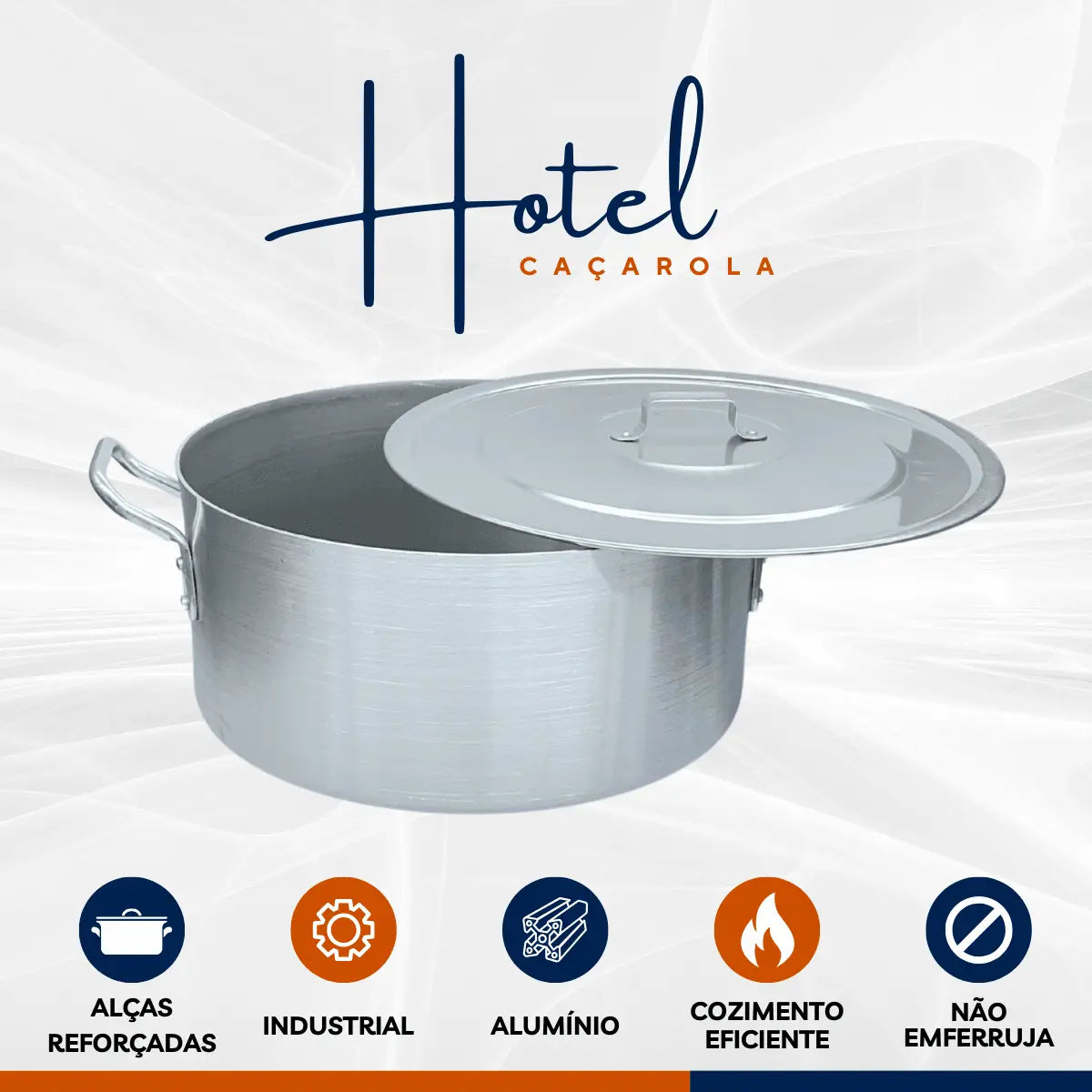 Caçarola Hotel Reta N36 Aluminio Cajamac
