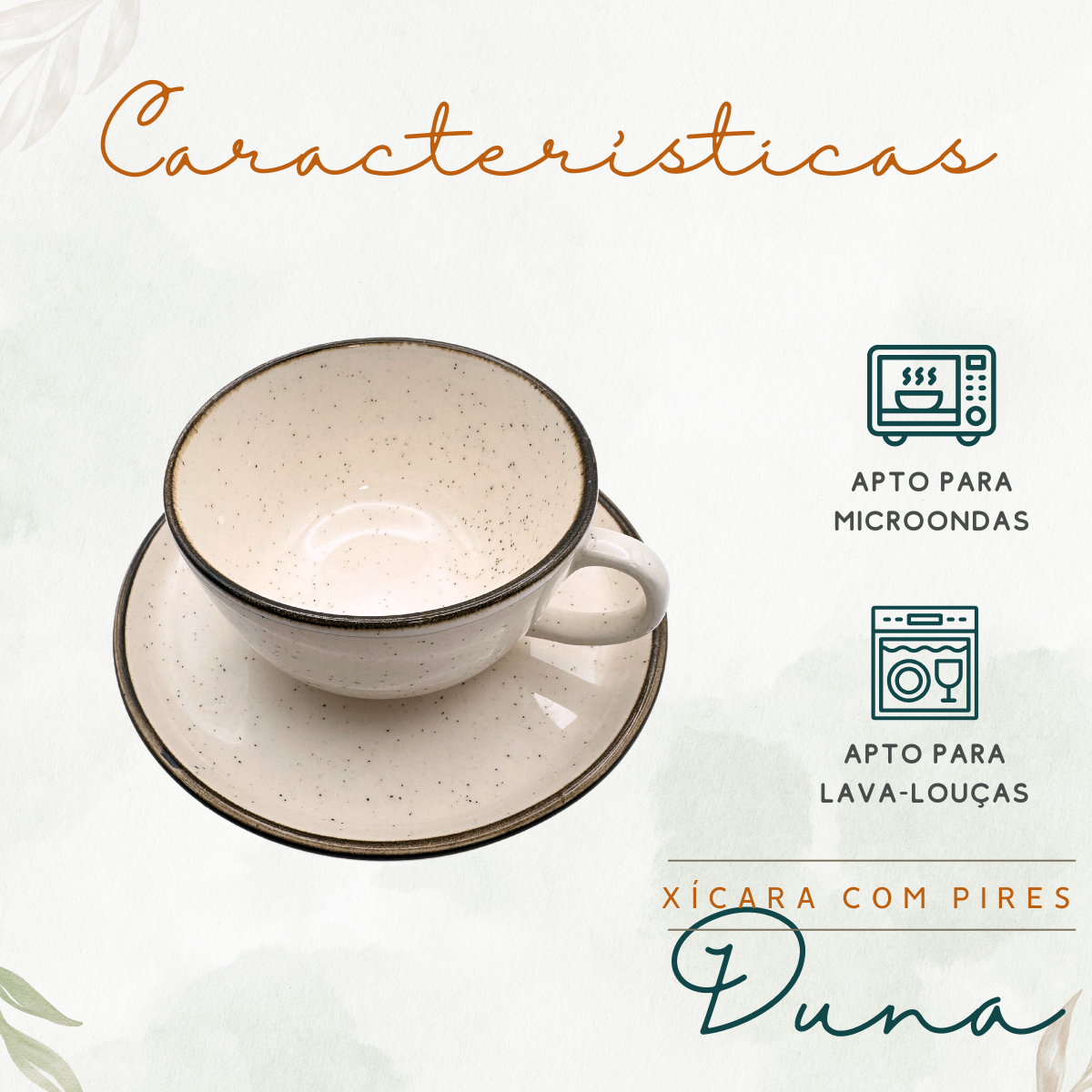 Xicara chá pires duna cerâmica 200ml oxford