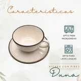 Xicara chá pires duna cerâmica 200ml oxford