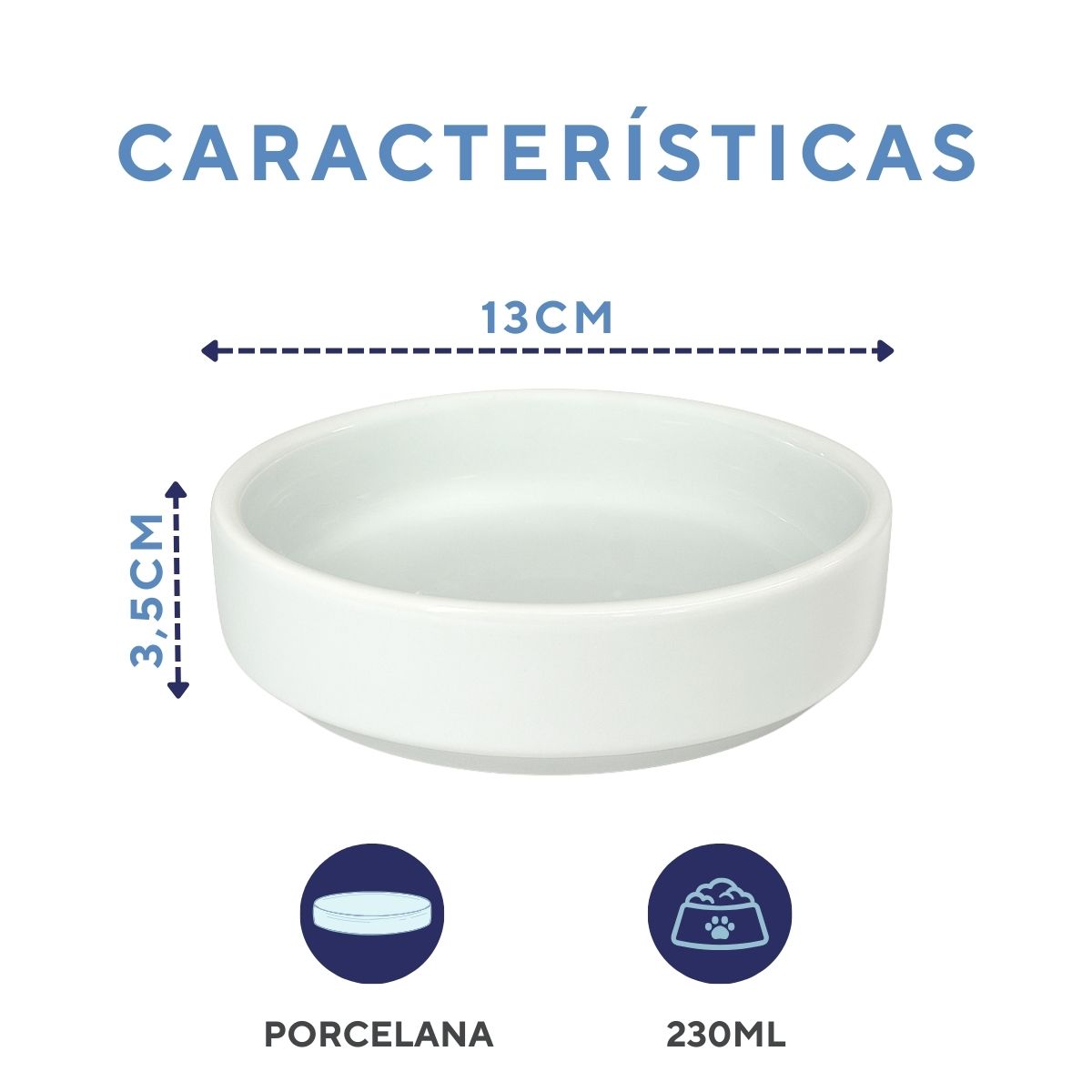 Comedouro cães e gatos 230ml porcelana