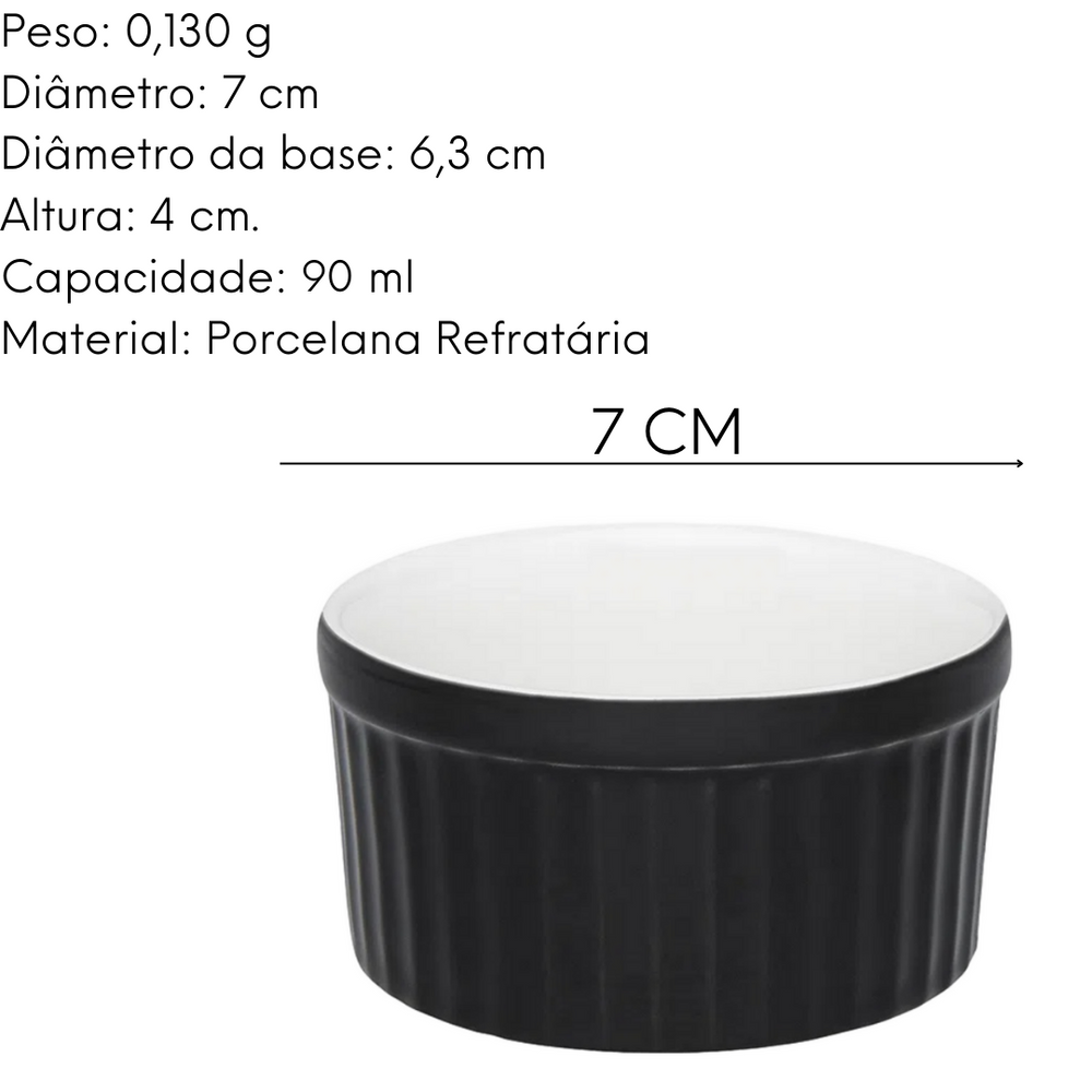 Ramequim Preto em Porcelana Refrataria Oxford Oxford