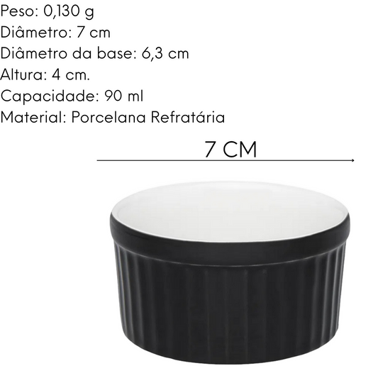 Ramequim Preto em Porcelana Refrataria Oxford