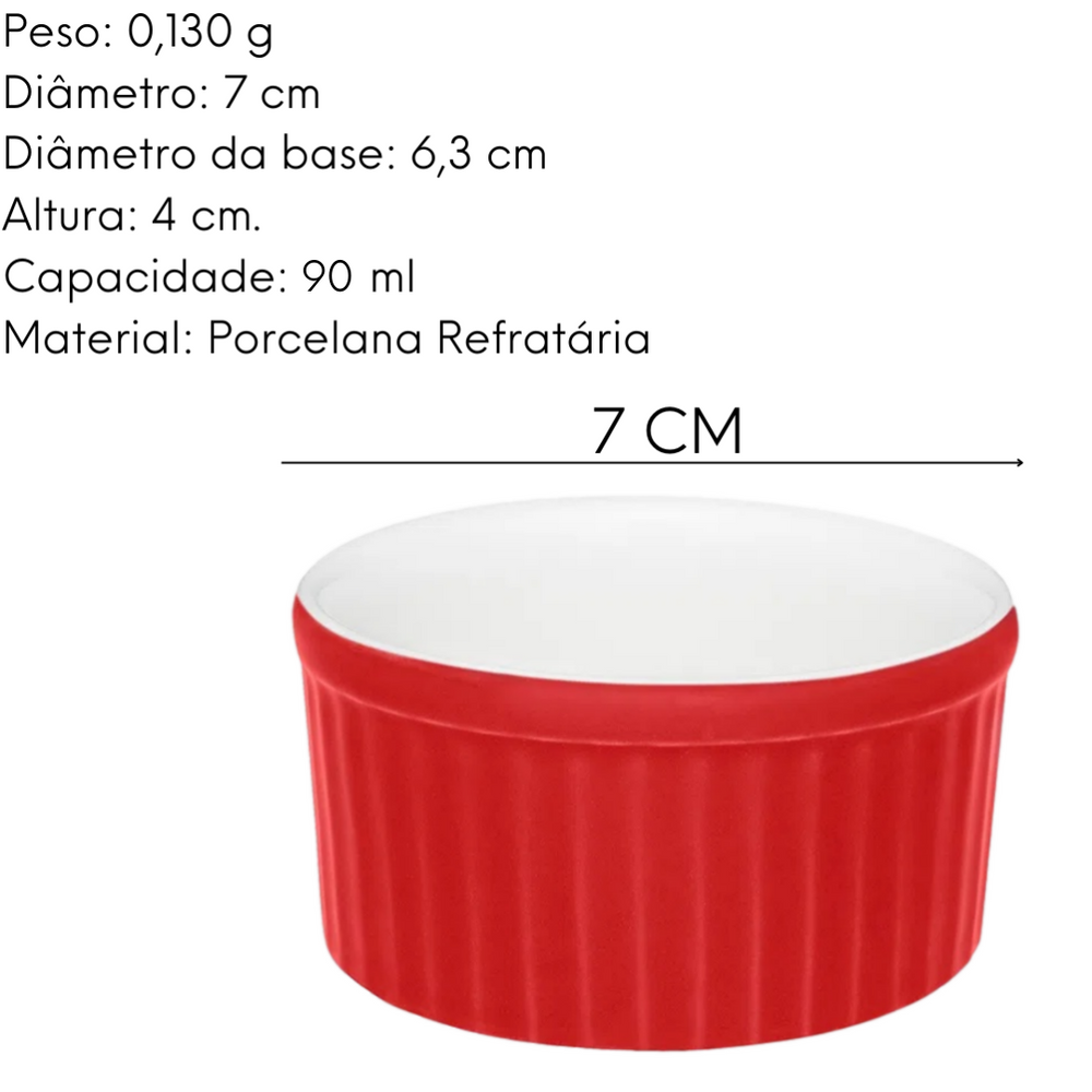 Ramequim de 90ml Vermelho em porcelana Oxford Oxford