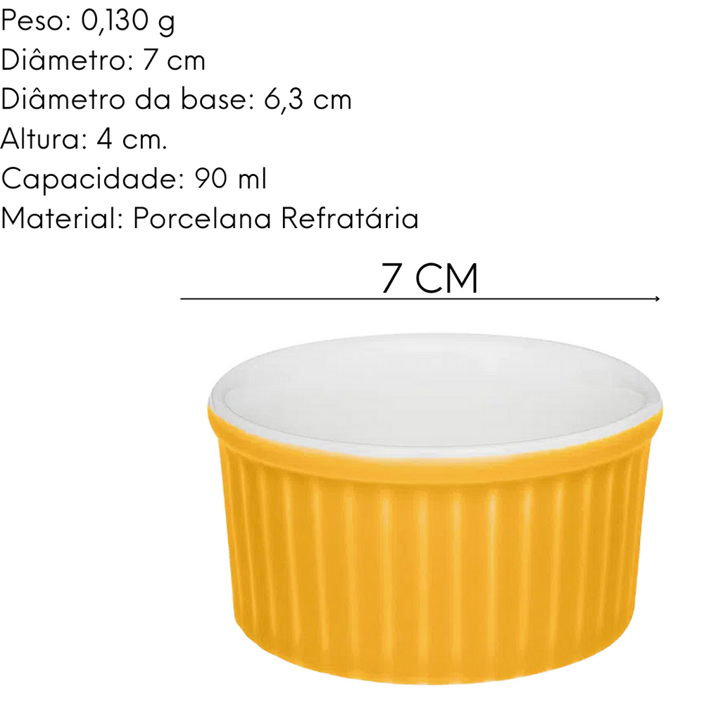 Ramequim Amarelo de 90ml Porcelana Oxford Oxford
