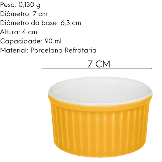 Ramequim Amarelo de 90ml Porcelana Oxford