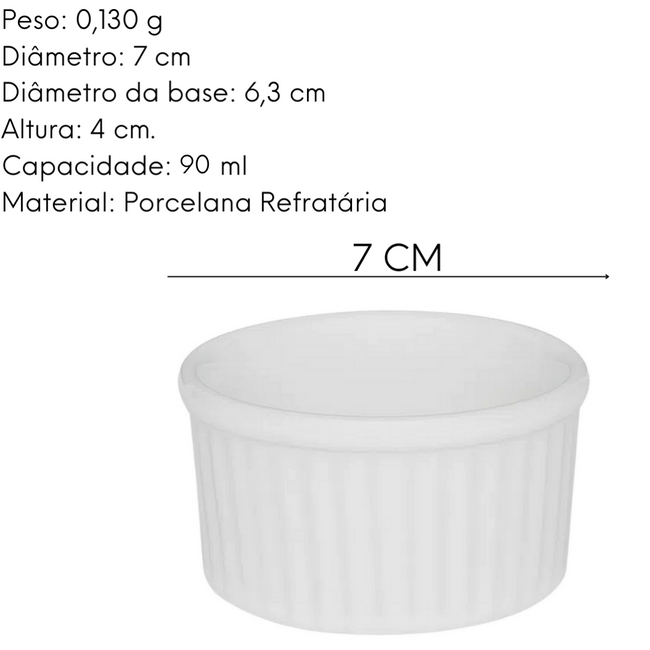 Ramequim de 90ml Branco em Porcelana Oxford Main Image