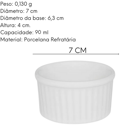 Ramequim de 90ml Branco em Porcelana Oxford