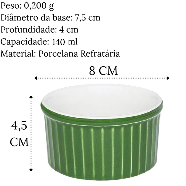 Ramequim de Porcelana Verde 140ML Oxford Main Image