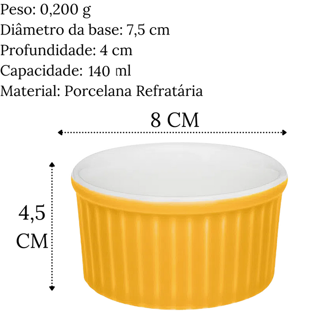 Ramequim Amarelo de Porcelana 140ml Oxford Main Image