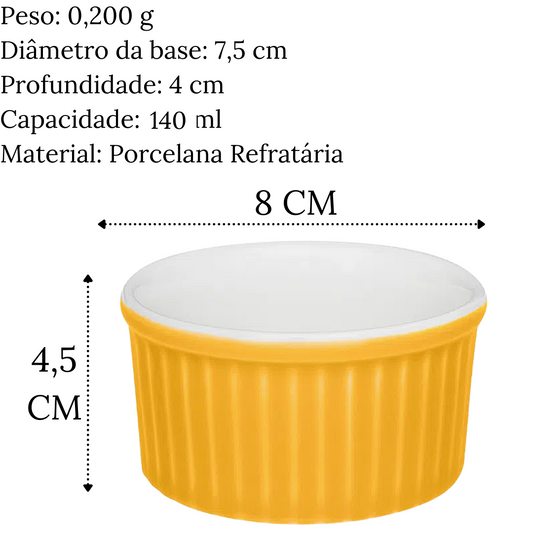 Ramequim Amarelo de Porcelana 140ml Oxford