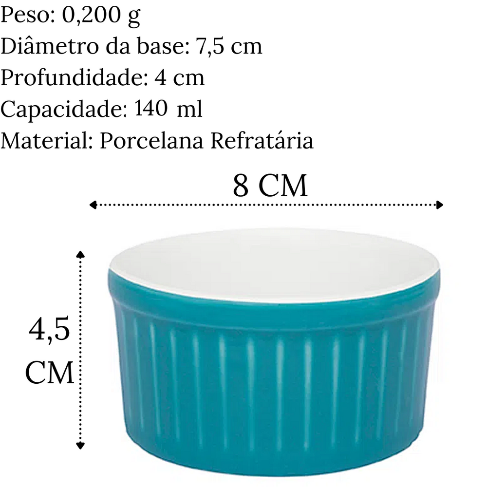 Ramequim de 140ml Azul em Porcelana Refrataria Oxford Oxford