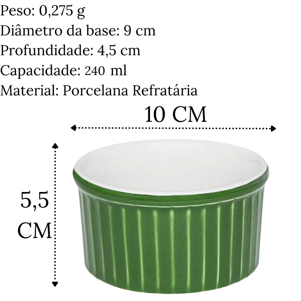 Ramequim de 240ml Verde em Porcelana Oxford Oxford