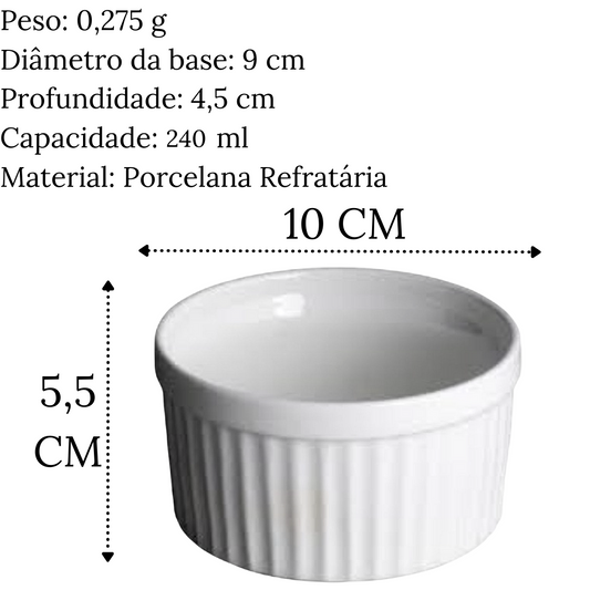 Ramequim de Porcelana Branca 240ml Oxford