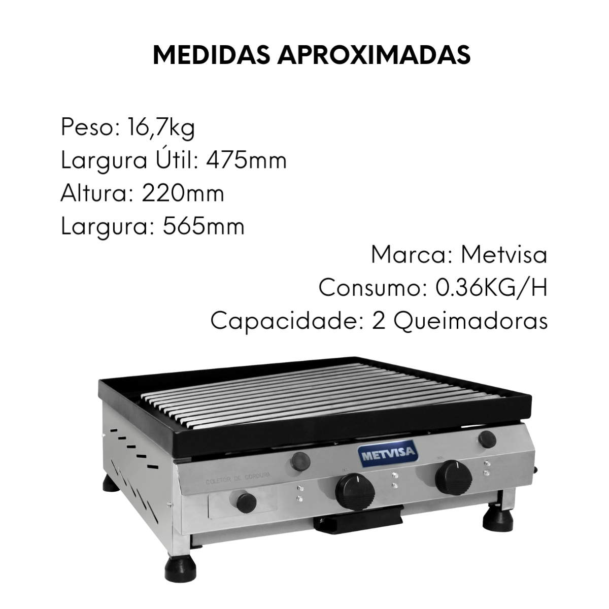 Char Broiler a Gás 2 Queimador