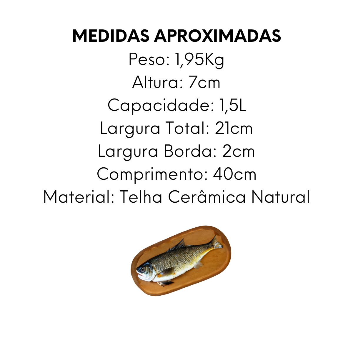 Forma de Peixe Telha de Cerâmica Barro - A Gourmet