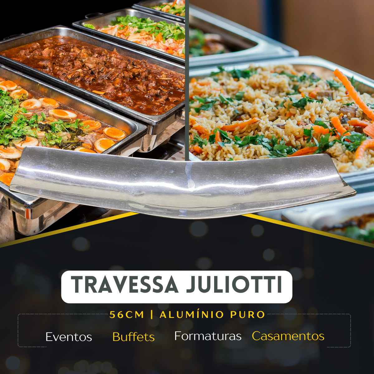 Centro de Mesa Juliotti em Alumínio Puro - A Gourmet