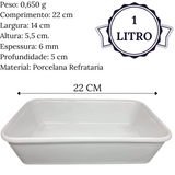 Travessa Refrataria Bake Pequena Branca 1L Oxford