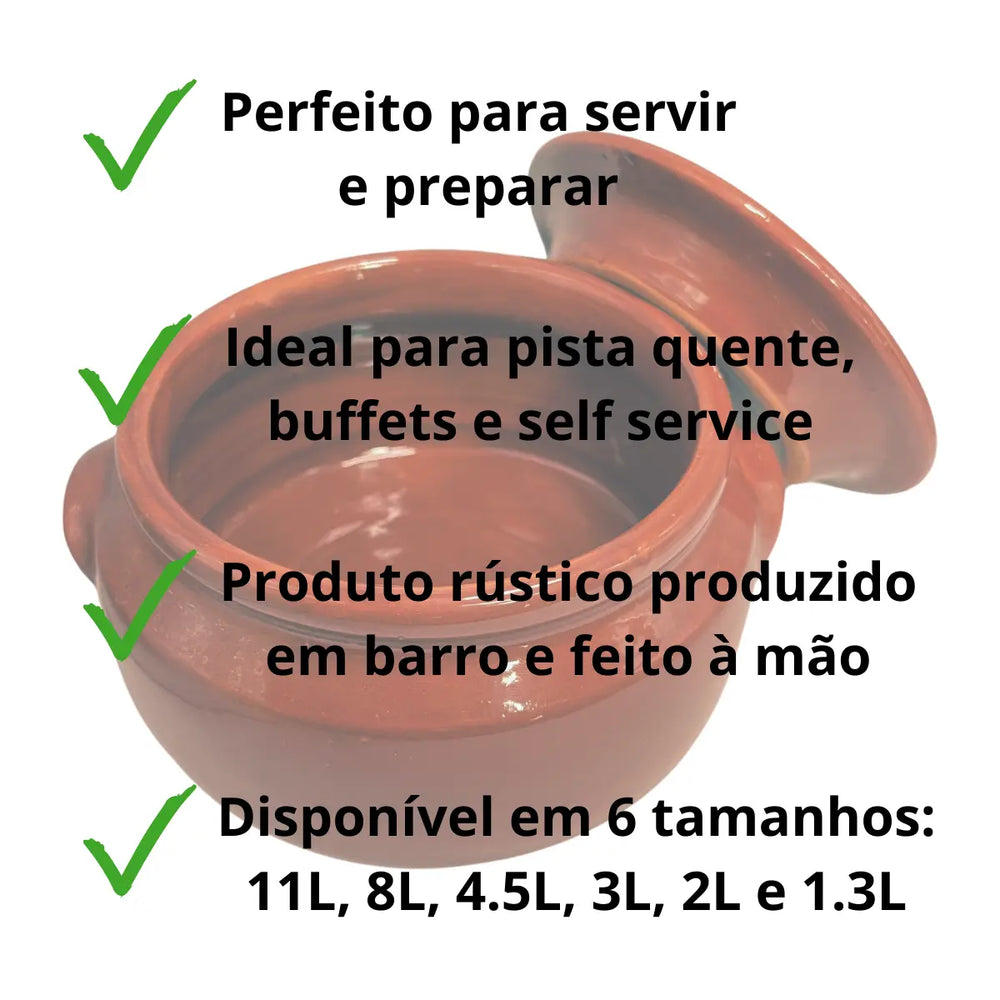 Caçarola Barro Nº4 Rústica 4,5L | Perfeita para Feijoada Motta