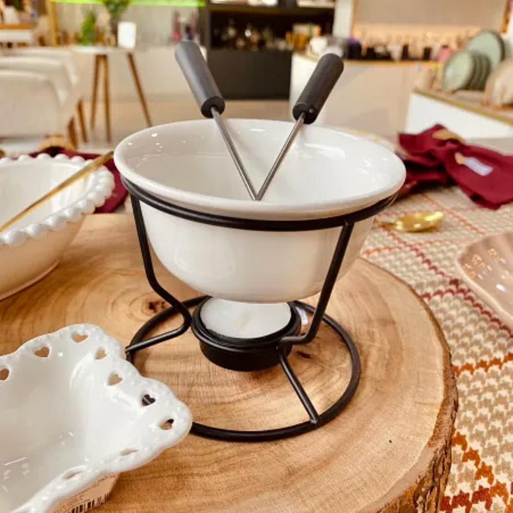 Conjunto Foundue Halle 5Pçs Ceramica Etilux