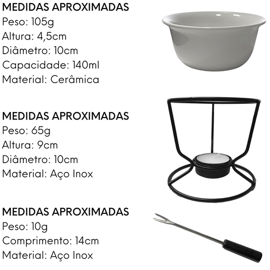 Conjunto Foundue Halle 5Pçs Ceramica