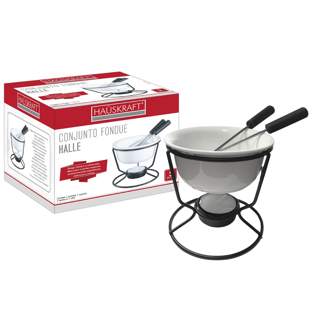 Conjunto Foundue Halle 5Pçs Ceramica Etilux