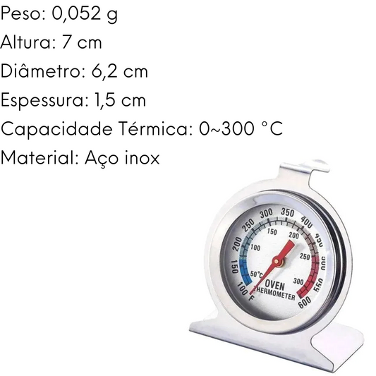 Termómetro de Forno em Aço Inox