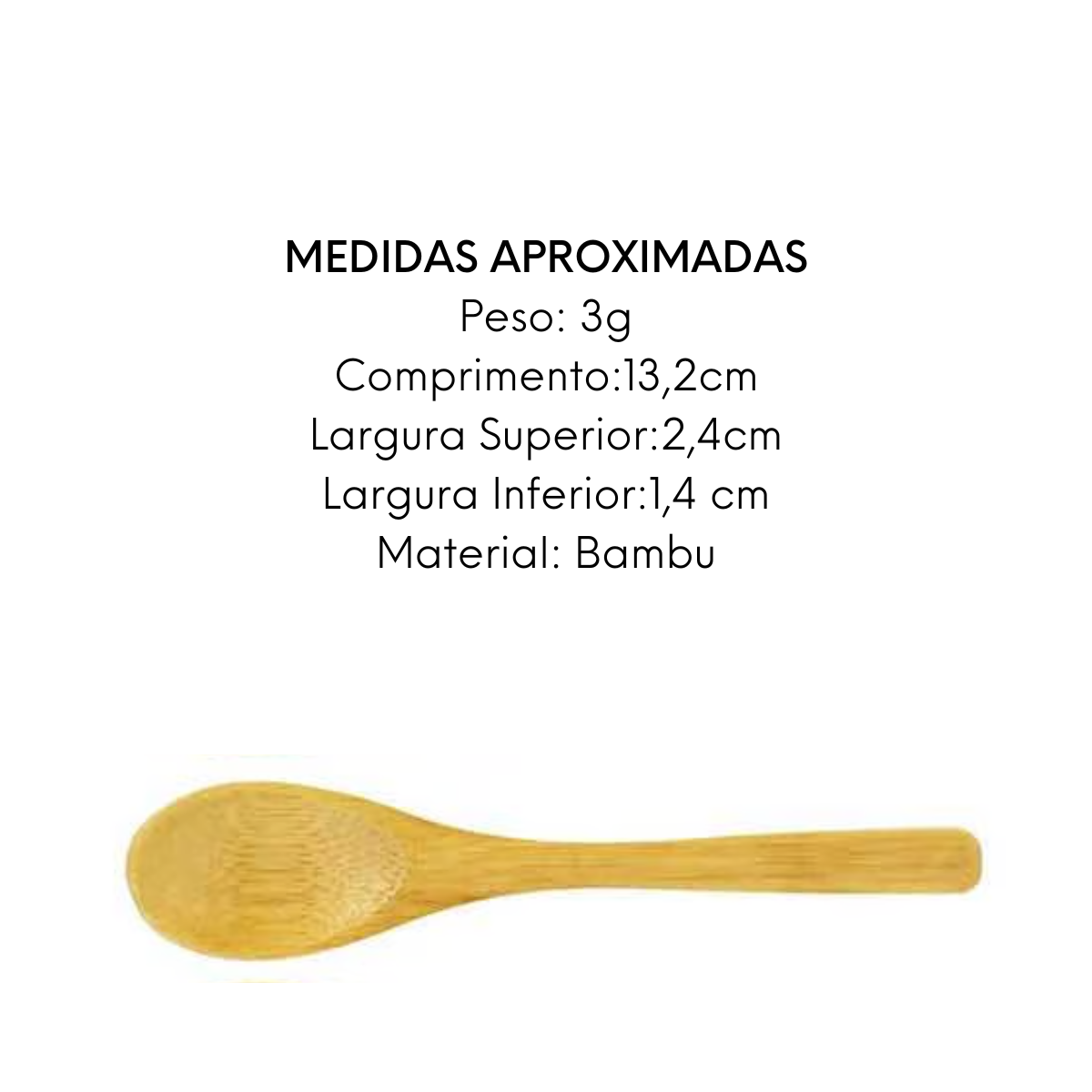 Conjunto 3 Mini Colher de Bambu Clink