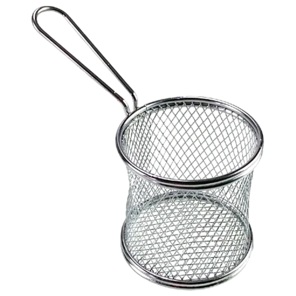 Mini Cesto Redondo Com Alça em Metal Cromado Clink