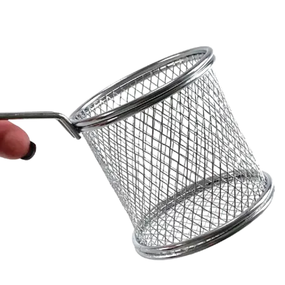 Mini Cesto Redondo Com Alça em Metal Cromado Clink