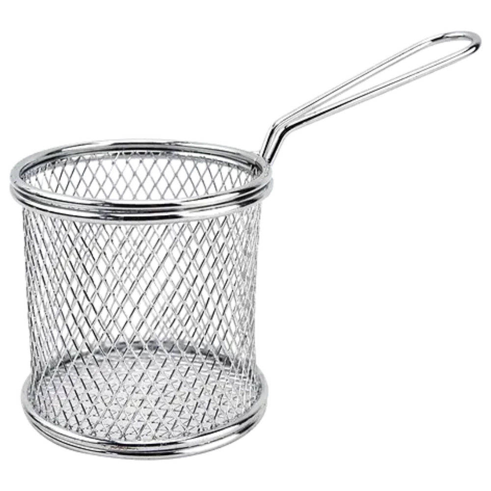 Mini Cesto Redondo Com Alça em Metal Cromado Clink