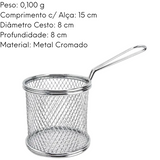 Mini Cesto Redondo Com Alça em Metal Cromado Clink