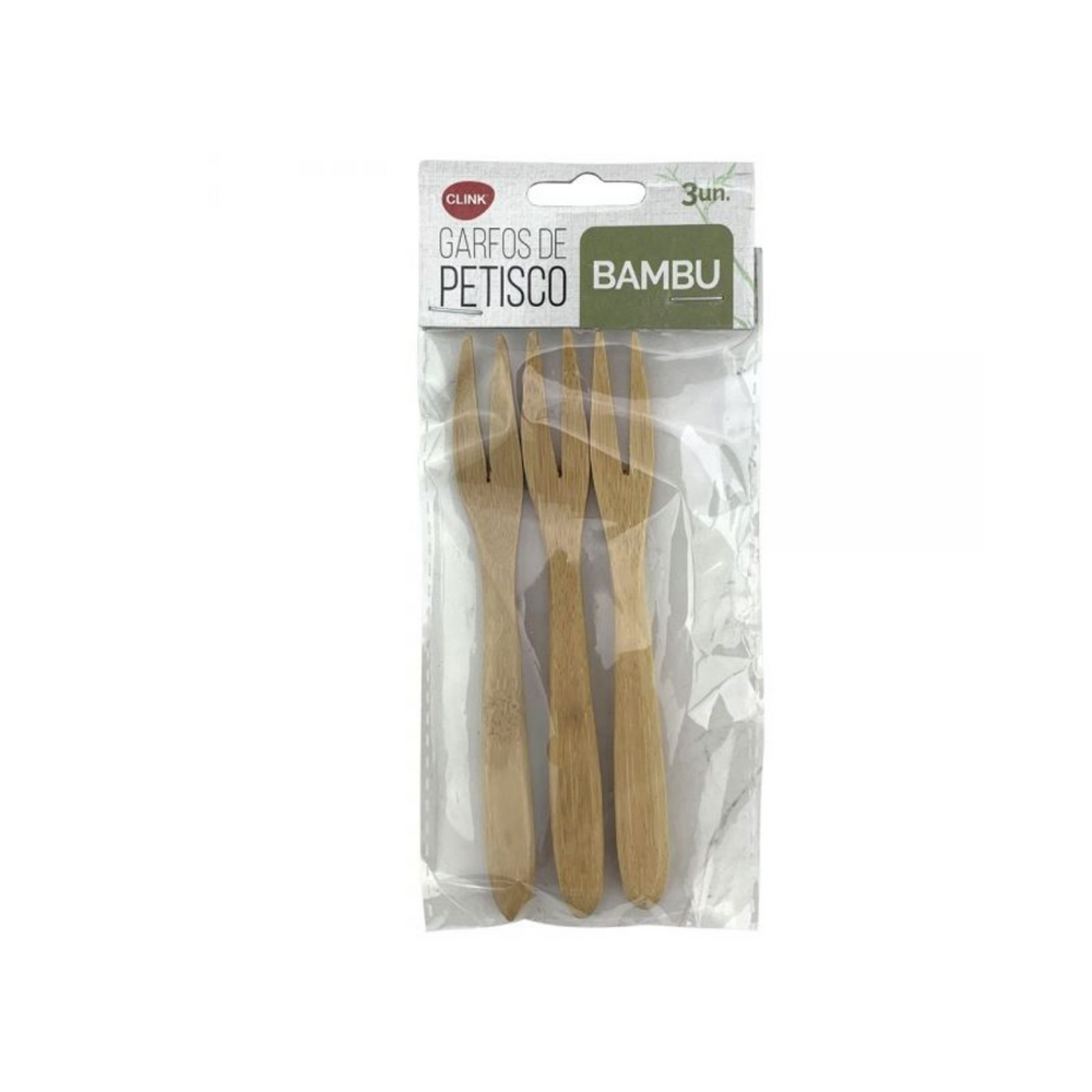 Conjunto 3 Garfinhos de Bambu Petiscos Clink