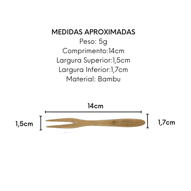 Conjunto 3 Garfinhos de Bambu Petiscos Main Image
