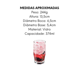 Copo de Vidro Alto 374ml Class Home