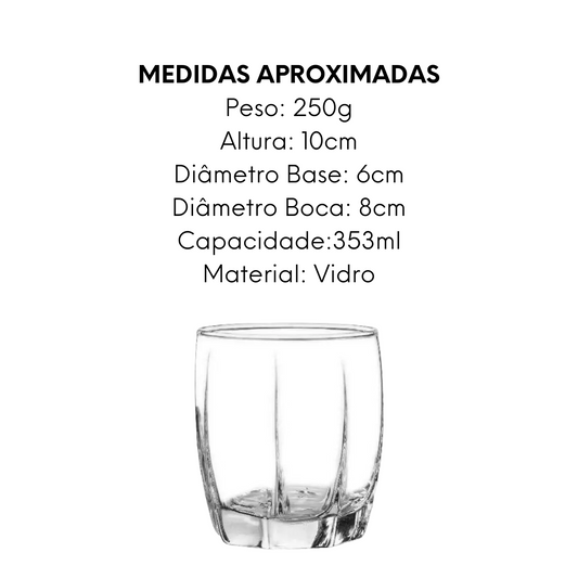 Copo de Vidro Amadeu Rocks Cristar 350ml