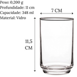 Copo Alto Alegro de Vidro 350ml Class Home