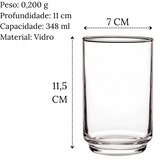 Copo Alto Alegro de Vidro 350ml