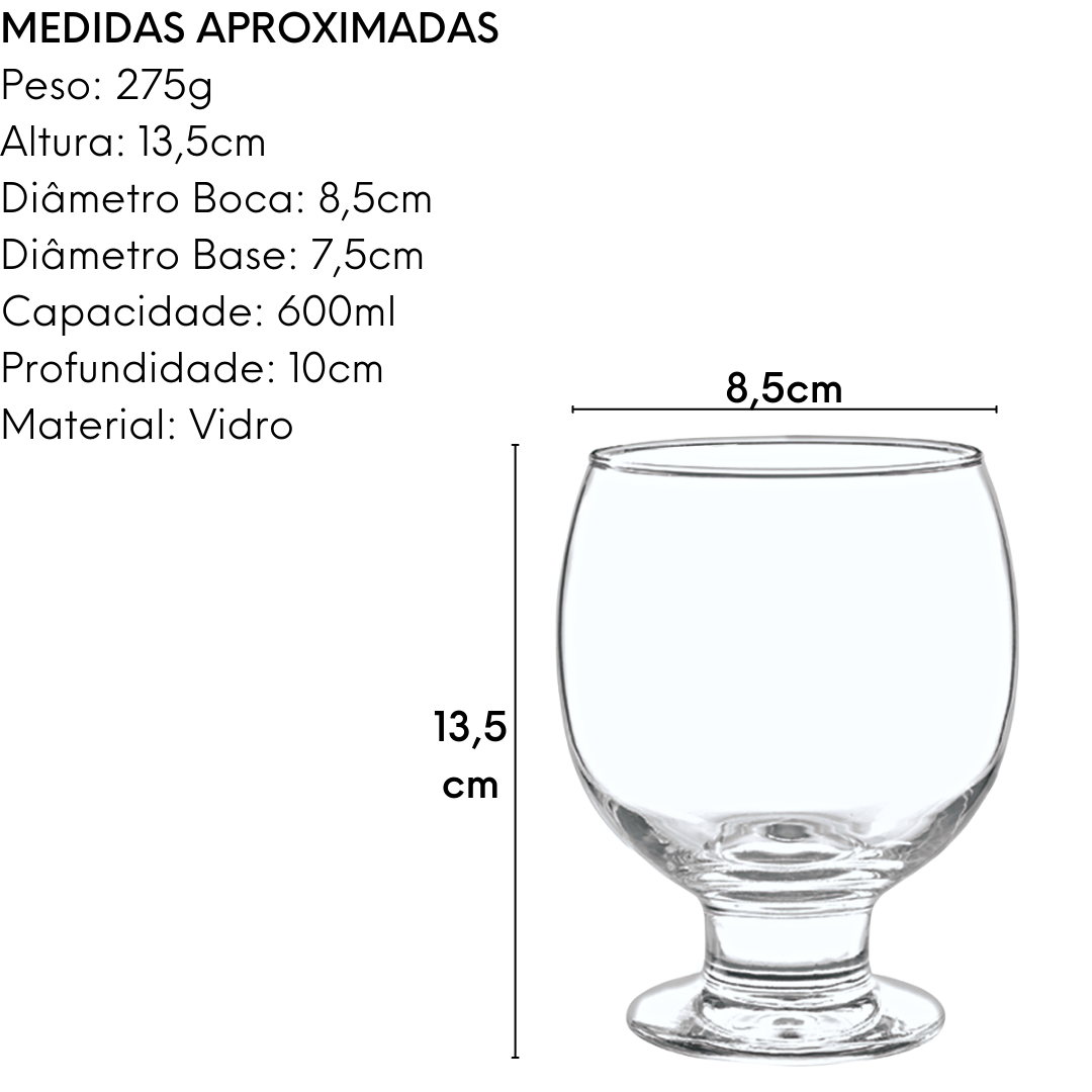 Taça Sobremesa Premiere de Vidro 600ml Class Home