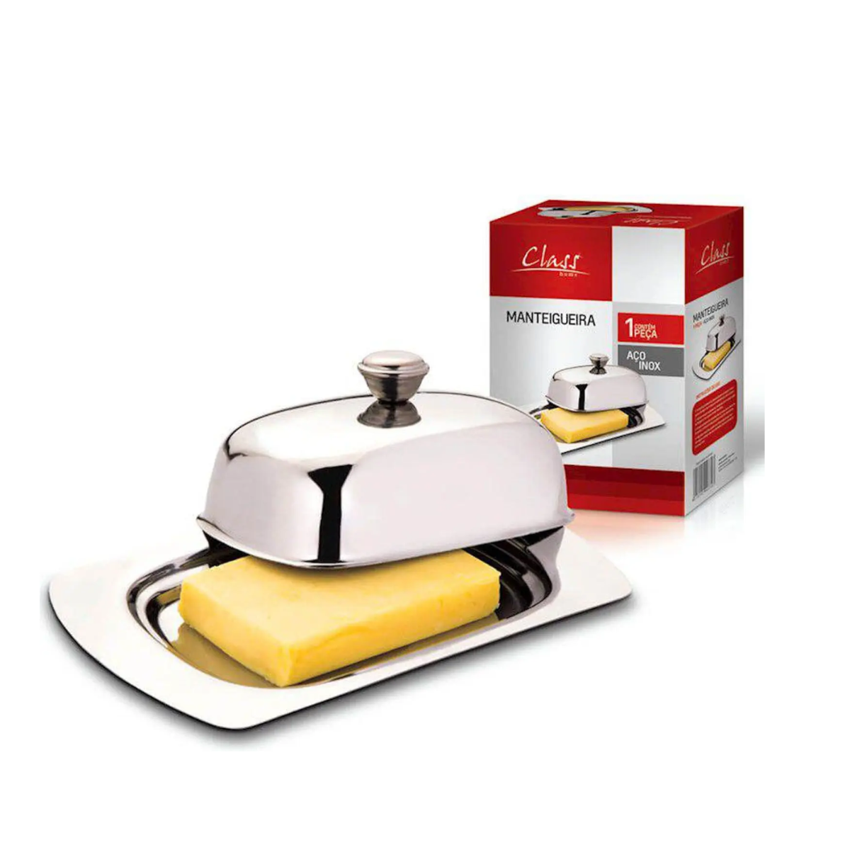 Manteigueira em Aço Inox 19cm Class Home
