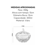 Potiche Decorativo de Vidro Com Tampa Class Home