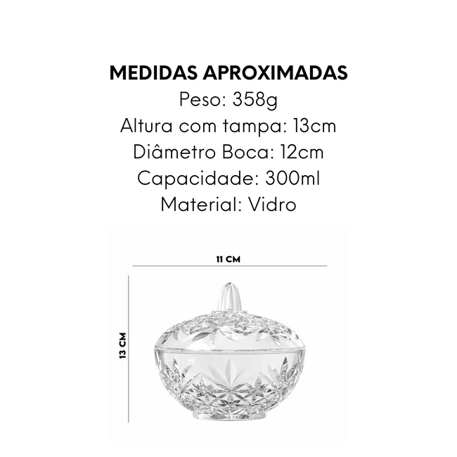 Potiche Decorativo de Vidro Com Tampa Main Image