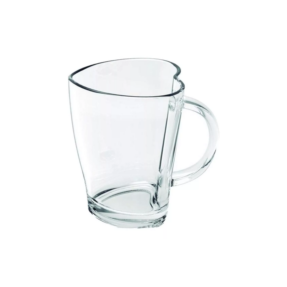 Caneca Coraçao de Vidro 240ml Class Home