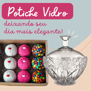 Potiche de Vidro Com Tampa Decorativo Class Home