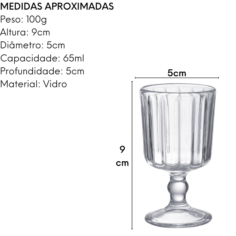 Taça pequena de Licor em Vidro 65ml Class Home