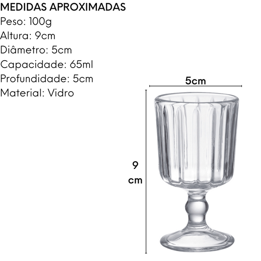 Taça pequena de Licor em Vidro 65ml