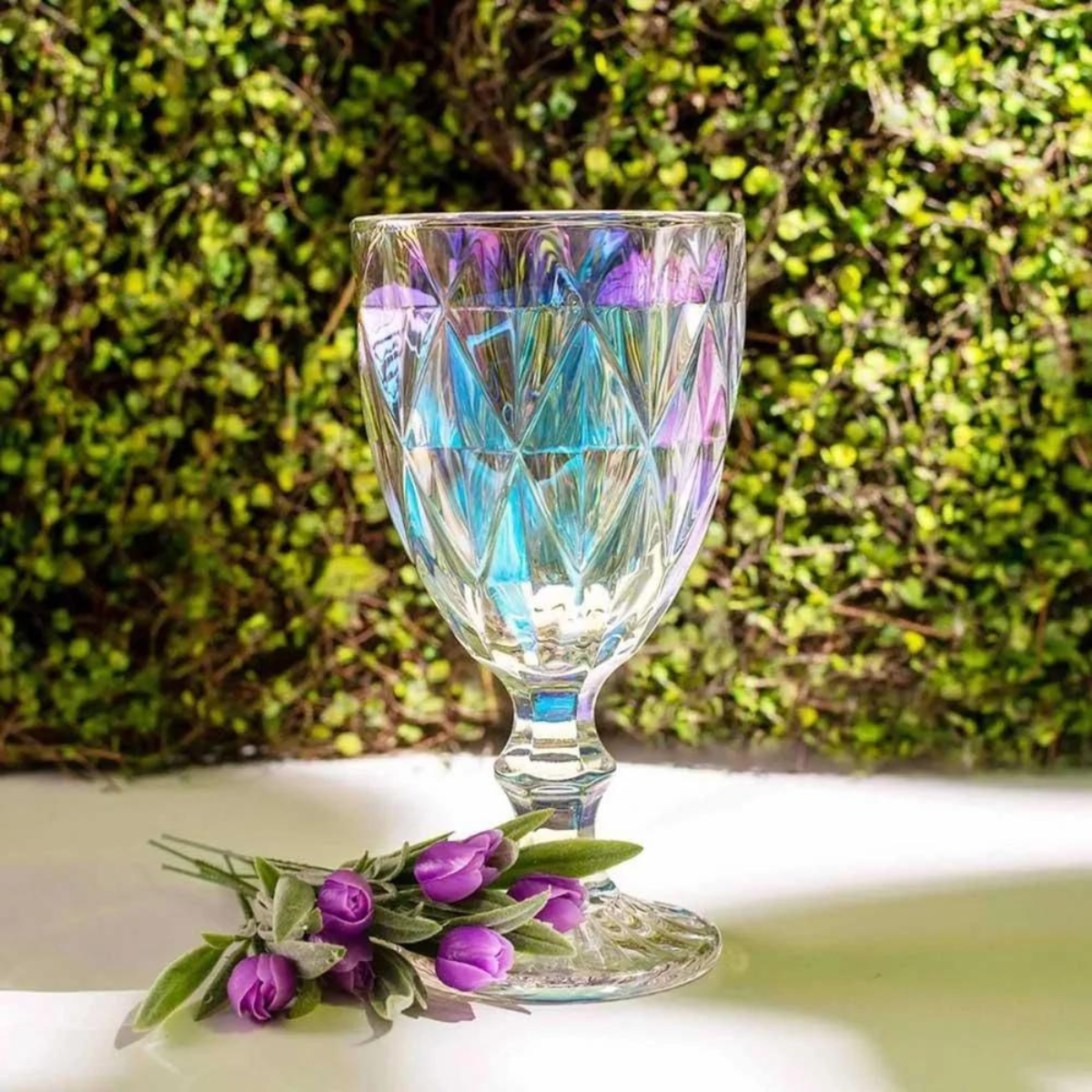 Taça Rainbow Diamond 300ml de Vidro Class Home