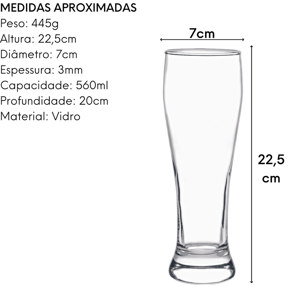 Copo Cerveja Berlin 560ml em vidro Class Home