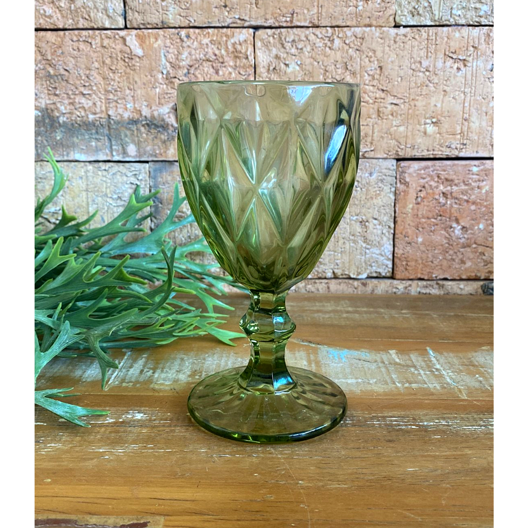 Taça de Agua Diamante Verde 300ml Class Home