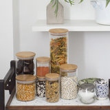 Pote Hermético de Vidro 1,800ml de Vidro e Bambu Class Home