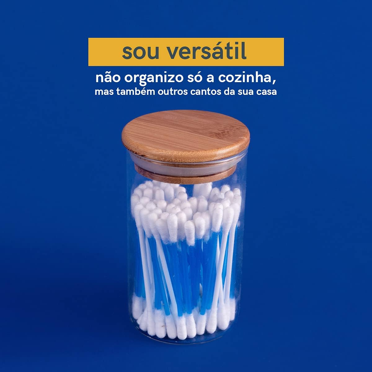 Pote Hermético de Vidro e Bambu Com Tampa 1,100ml Class Home